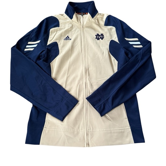Adidas ClimaLite Notre Dame Jacket Scorch Full Zip Blue Gold ND Logo Women Small - Picture 1 of 4